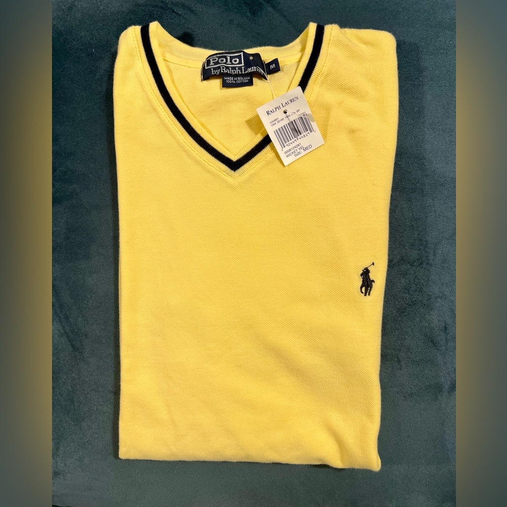 Polo Ralph Lauren Men’s Medium Pique Knit V-Neck short sleeve shirt.